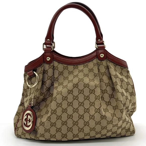 Gucci Handbags - GUCCI Brown Leather Tote Bag
